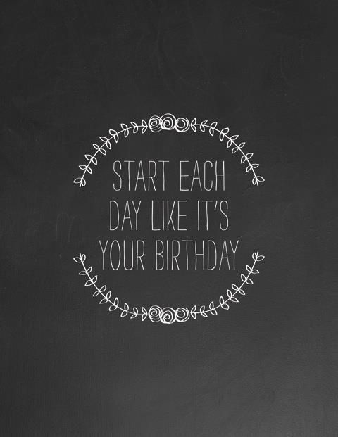 Start each day like it's your birthday