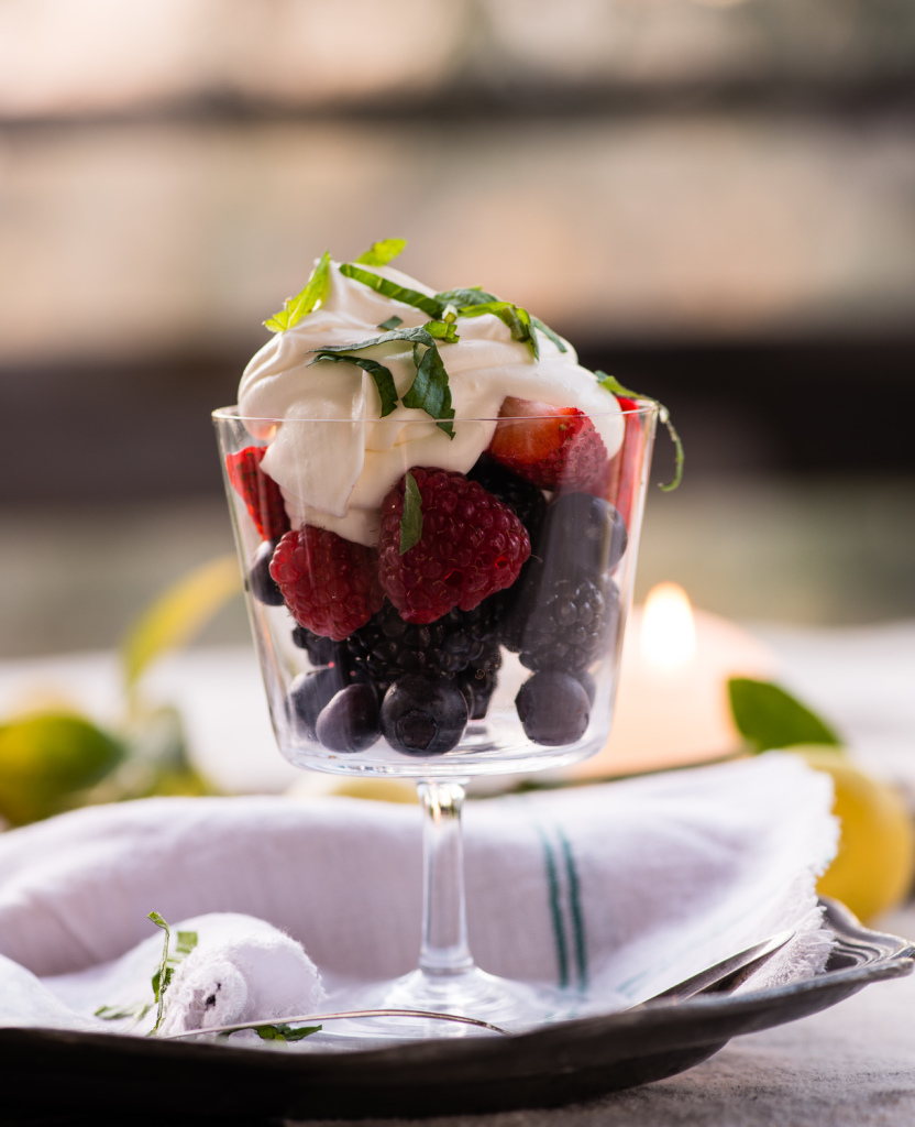 Berries with Lillet spiked whip